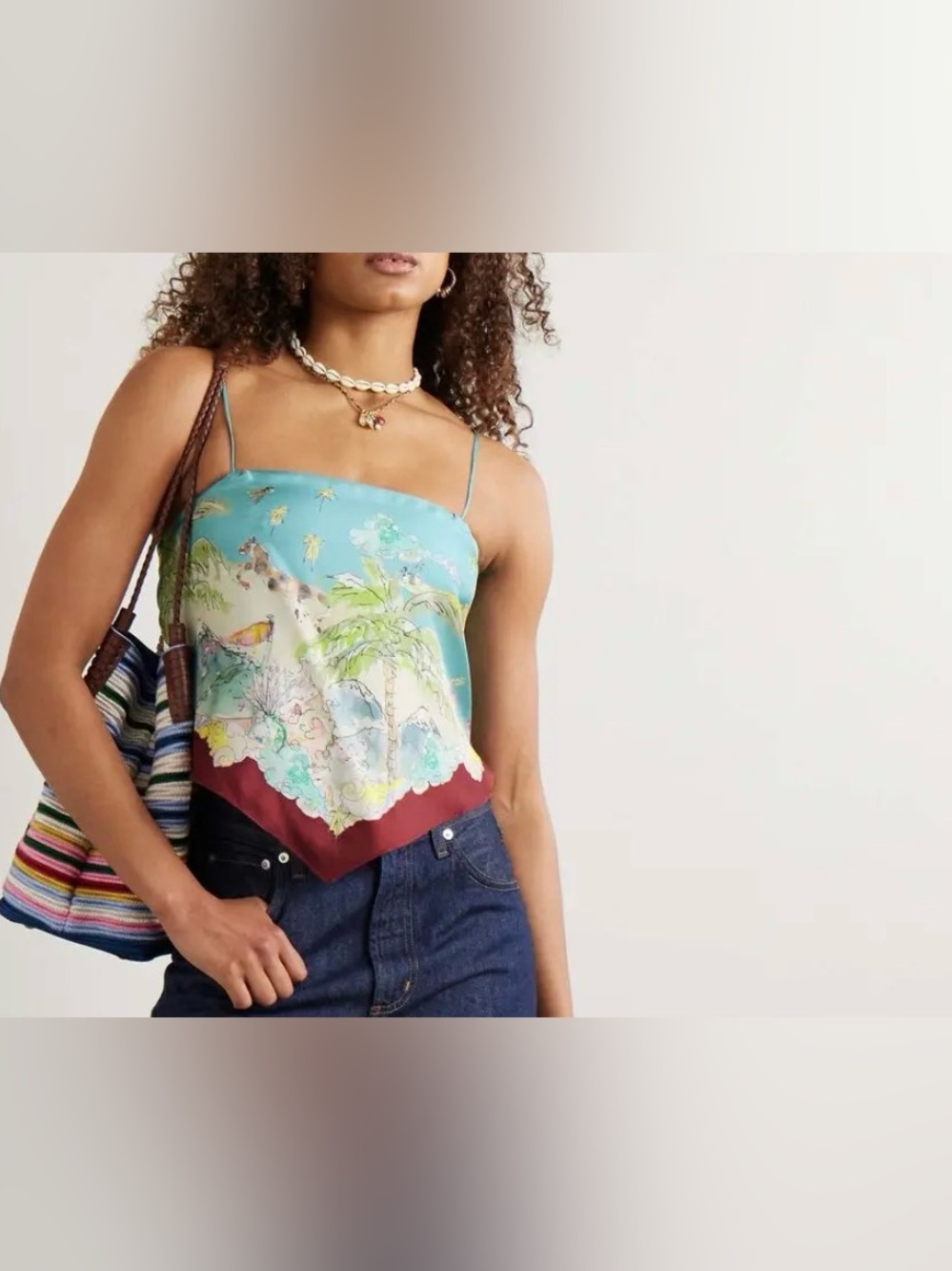 ALEMAIS Anouk Colantoni Daria Printed Silk-Twill Camisole
